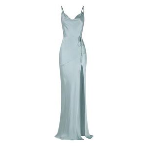 LA LUNE BIAS COWL MAXI DRESS - SKY - Size US 2